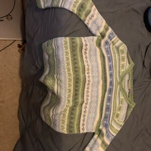 Green and Blue Patterned Sweater